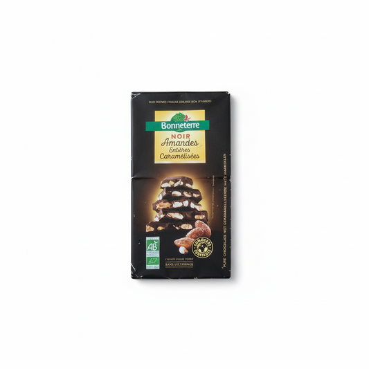 Chocolat noir amande - caramel 200g