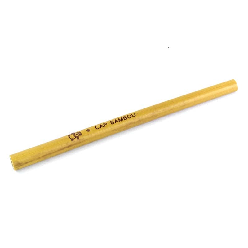 Cap Bambou -- Paille réutilisable 13 cm caramélisée gravée