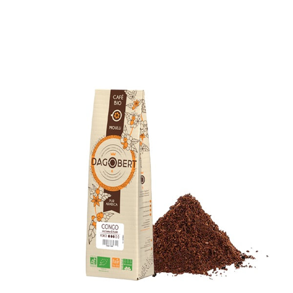 Les Cafés Dagobert -- Congo kivu 100% arabica, bio et équitable - moulu/filtre (origine Congo) - 250 g